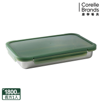 【美國康寧】Snapware Eco Fresh 可微波316不鏽鋼長方形保鮮盒-1800ML(烤盤/扁形保鮮盒)