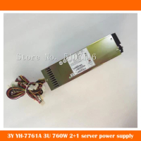 Original 3Y YH-7761A 760W 2+1 3U Server Hot-swappable Redundant Power Supply YM-7381C Will Fully Test Before Shipping