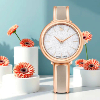 【SWAROVSKI 施華洛世奇】Crystalline Bangle 璀璨水晶手鐲女錶 手錶-32mm(5709814)