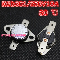 10Pcs/Lot KSD301 80 Degrees Celsius 80 C Normal Close NC Temperature Controlled Switch Thermostat 250V 10A
