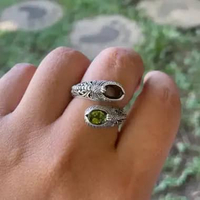 Cincin Ring Perak Silver Bali Asli 925 Capung Dragonfly Batu dua Natural Pria Wanita Custom Hijau Me