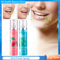 Fruity Breath Peach Mint Breath Freshener Spray Halitosis Freshener Treatment Mouth Odor Spray Refreshing Care Liquid 20ml