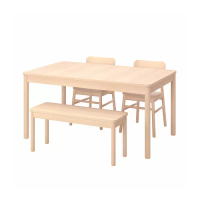 RÖNNINGE/RÖNNINGE 餐桌椅組, 樺木/樺木, 155/210 公分