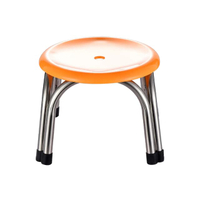 เก้าอี้สเตนเลสกลม ที่นั่ง PP (S) รุ่น SPP-22CM-OR สีส้ม