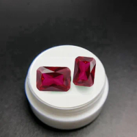 Natural Ruby Rectangular Cut Passed UV Test VVS Loose Gemstone for Collection and Inlaid Jewelry Making Gem