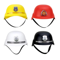 Fireman Engineer Costume Helmet Novelty Fireman/Cop/Engineer Hard Helmet Firefighter Engineer Hat One Size