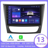 2Din Android 13 Car Radio For Mercedes Benz E-class E Class W211 E200 CLS 2002 2003 2004-2010 Multimedia Video Player Navigation