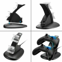 New LED Dual USB Charging Charger Dock Stand Cradle Docking Station For -XBOX ONE S X SLIM Game Gaming Console Controller