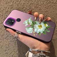 เคสโทรศัพท์ สำหรับ OPPO A15 A15S A35 4G ดีไซน์ดอกไม้ กึ่งโปร่งใส บางเฉียบ ฝ้า เคส