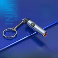 New USB Smoke Lighter Outdoor Windproof High-Power Tungsten Wire Coil Igniter Creative Keychain Pendant