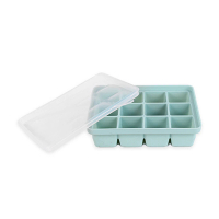 【Luigi Ferrero】Norsk 12格方塊矽膠製冰盒 粉藍(冰塊盒 冰塊模 冰模 冰格)