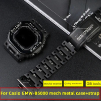 Metal mech strap+case for Casio G-SHOCK 3459 GMW-B5000 modification mech set Paisley set watch chain watch accessories bracelet
