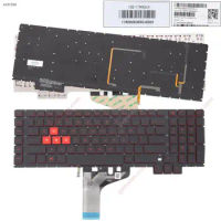 UK Laptop Keyboard for HP Omen 17-AN000 17-AN001CA 17-AN008CA 17-AN010CA 17-AN020CA Black with Backlit &amp; Red Printing