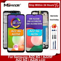 AMOLED For Samsung Galaxy A22 4G Display A225 A225F LCD Touch Screen For Samsung A22 5G LCD A226 A226B A226L Replace Parts