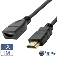 【UniSync】HDMI公對母高畫質鍍金接頭影音傳輸延長線 1M