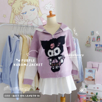 PURPLE KUROMI JACKET / jaket wanita rajut import kawaii