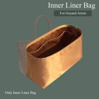 Purse Organizer Insert for Goyard Artois Tote Bag Silk Satin Handbag Organizer Storage Zipper Bag Organizer