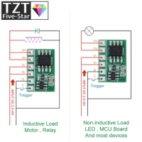 TZT 6A DC 3V 3.3V 3.7V 5V Electronic Switch Latch Bistable Self-locking Trigger Board for LED Motor Driver Solar Lithium battery