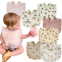JM0114 Bibs Anak Muslin Ruffle Part 1 Bib Muslin Slabber Bayi Baby Celemek Korea Cotton Katun Anak M