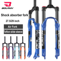 Bolany MTB 27.5 29 inch bicycle air pressure suspension fork magnesium alloy lock 120mm air oil fork PTFE sponge quick release