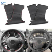 Hand Braid Perforated Leather Car-styling Steering Wheel Cover Trim For Fiat Bravo Doblo Grande Punto Linea Qubo Opel Combo