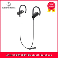 Original Audio Technica ATH-SPORT50BT Bluetooth Earphone Remote Control Wireless Sports Earphone IPX5 Waterproof For IOS Android