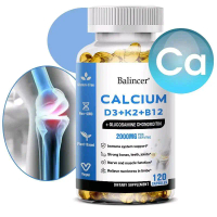 Calcium+D3+K2+B12 Glucosamine Balincer ส่งเสริมสุขภาพกระดุก ประกอบด้วย 2000 MG ขนาด 30/60/120 capsul