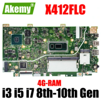 X412FL Laptop Motherboard For Asus Vivobook 14 X412 X412FLC X412FLG X412FA X412FJC X412FJG Mainboard 4G-RAM I7 I5 10th 8th Gen