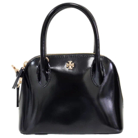 【TORY BURCH】TB 新款 亮面貝殼包手提斜背包(黑色/贈原廠防塵袋紙袋 母親節送禮)