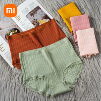 Xiaomi 3Pcs/Set Women's Cotton High Waist Underpants Soft Comfort Cotton Seamless Panties Solid Color Underpants Girls' Briefs