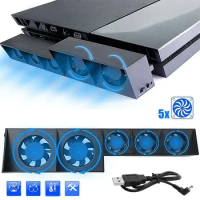 For Ps4 Temperature Control Cooling Fan Slim Cooler Gaming Accessories Suitable for Sony Playstation4 Pro Ps4 Slim Game Console