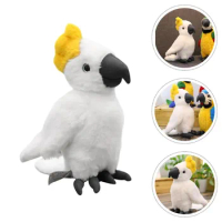 Parrot Plush Stuffed Toys Toy Animal Kids Soft Plushie Bird Pet X Simulator Simulated Talking Cockatoo Cartoon White Parrots
