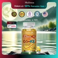 Mulittea 120pcs Vitamin D3+K2 10,000IU 250mcg Komplit Magnesium Kolagen Tulang & Sendi Kesehatan Tul