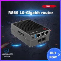 R86S 10-gigabit router optical port N5105 N5105 N6005 mini host multi-network port third-generation industrial personal computer