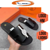 Dép nam LLIDRO chính hãng. HM quai ngang mặt da cao cấp đế chống trơn size 38->43 DEN