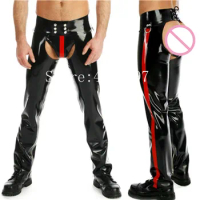 Nature Handmade Latex Pants Rubber Long Trousers Crotchless Custom Made with Underwear