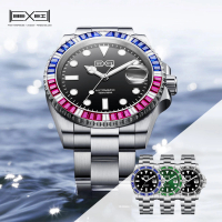 BEXEI 貝克斯 運動潛水鑽圈夜光不鏽鋼自動機械錶-9173(鑽圈風格機械錶)