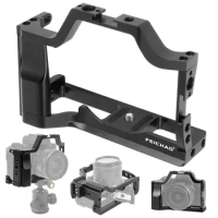 M50 Camera Cage Rig Form-Fitting for Canon EOS Mark M5 M50II SLR 3/8 1/4 Cold Shoe Mount for Arri Handle Monitor Vlog Stabilizer