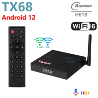 Tanix TX68 Smart TV BOX Android 12 Allwinner H618 Wifi6 2.4G 5G Dual Wifi BT5.0 AV1 6K 4K Media Player Set top box 4GB64GB tvbox