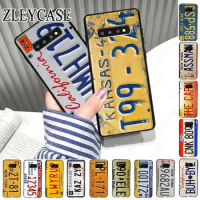 funny License New York plate number Phone Cell For Samsung Galaxy Note9 note10 note20ultra S24 S21FE S22PLUS S23ULTRA S20FE Case