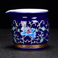 陶瓷公道杯琺瑯彩茶海家用簡約陶瓷大小號側把分茶器茶具配件