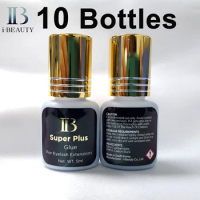 5/10/20 Bottles Wholesale Original Korea IB Ibeauty Super Plus Glue Eyelash Extensions Black Glue Gold Cap 1s Fast Dry