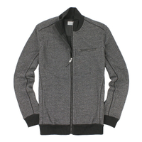 美國百分百【全新真品】Calvin Klein 外套 CK 夾克 Logo 針織 立領 灰色 口袋 厚棉 男款 L號 A865