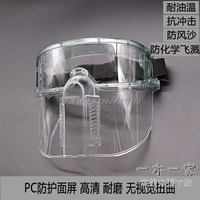 防油面罩 頭戴式防護面屏防飛濺沖擊油煙打磨切割消防護目眼鏡防塵面罩