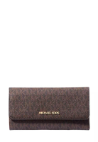 Michael Kors Michael Kors Jet Set Large Logo Trifold Wallet Brown