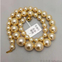 925 Ms. real natural big South Korea Kim Nanyang pearl necklace female golden circle 8-16mm water tower is a pearl to send hi