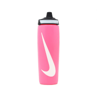 【NIKE 耐吉】水壺 Refuel Water Bottle 24 oz 粉 白 可擠壓 單車 運動水壺(N100766663-424)