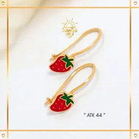 ANTING EMAS ANAK CHERRY DAN STRAWBERRY EMAS ASLI KADAR 6K (300) ANTING MODEL CHERRY DAN STRAWBERRY K