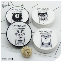 Lymouko ABS Cartoon Glasses Little Deer Bear Contact Lens Case for Kit Holder Storage Eye Care Container Contact Lenses Box