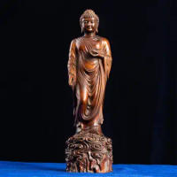 Chinese Ancient Natural Wood Shakyamuni Buddha Statue - Gothic Decor Statue for Sale, Decorative Buddha Statue